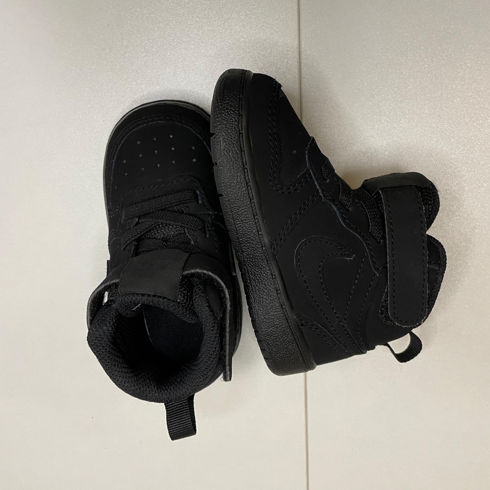 Nike Kids Black High-Top Sneaker with Strap